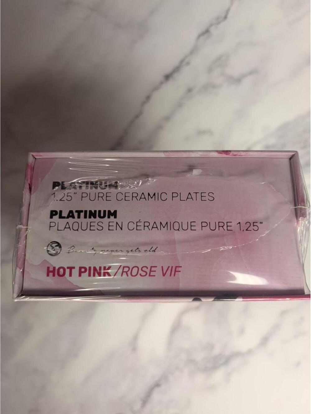 Royale Platinum 1.25” Ceramic Hair Straightener +‎ Hot Pink Holder Set NEW - Picture 4 of 7